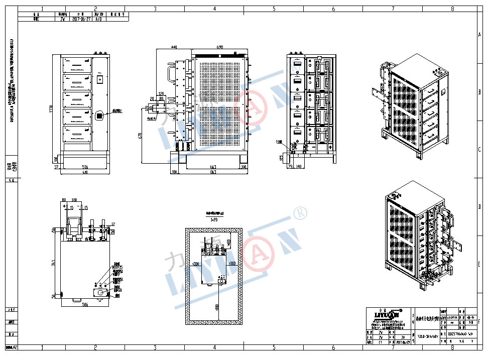 Main Structure of 60V 3000A Electrolysis Rectifier for Gas Production Applications